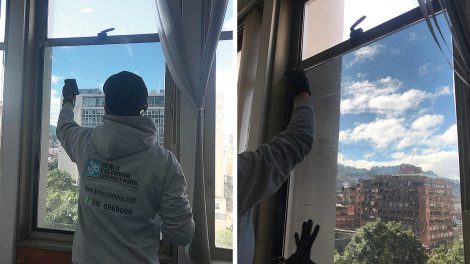 Instalación de pelí­culas de seguridad en ventanas