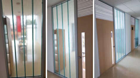 Instalación de vidrio VITROLIT en oficinas